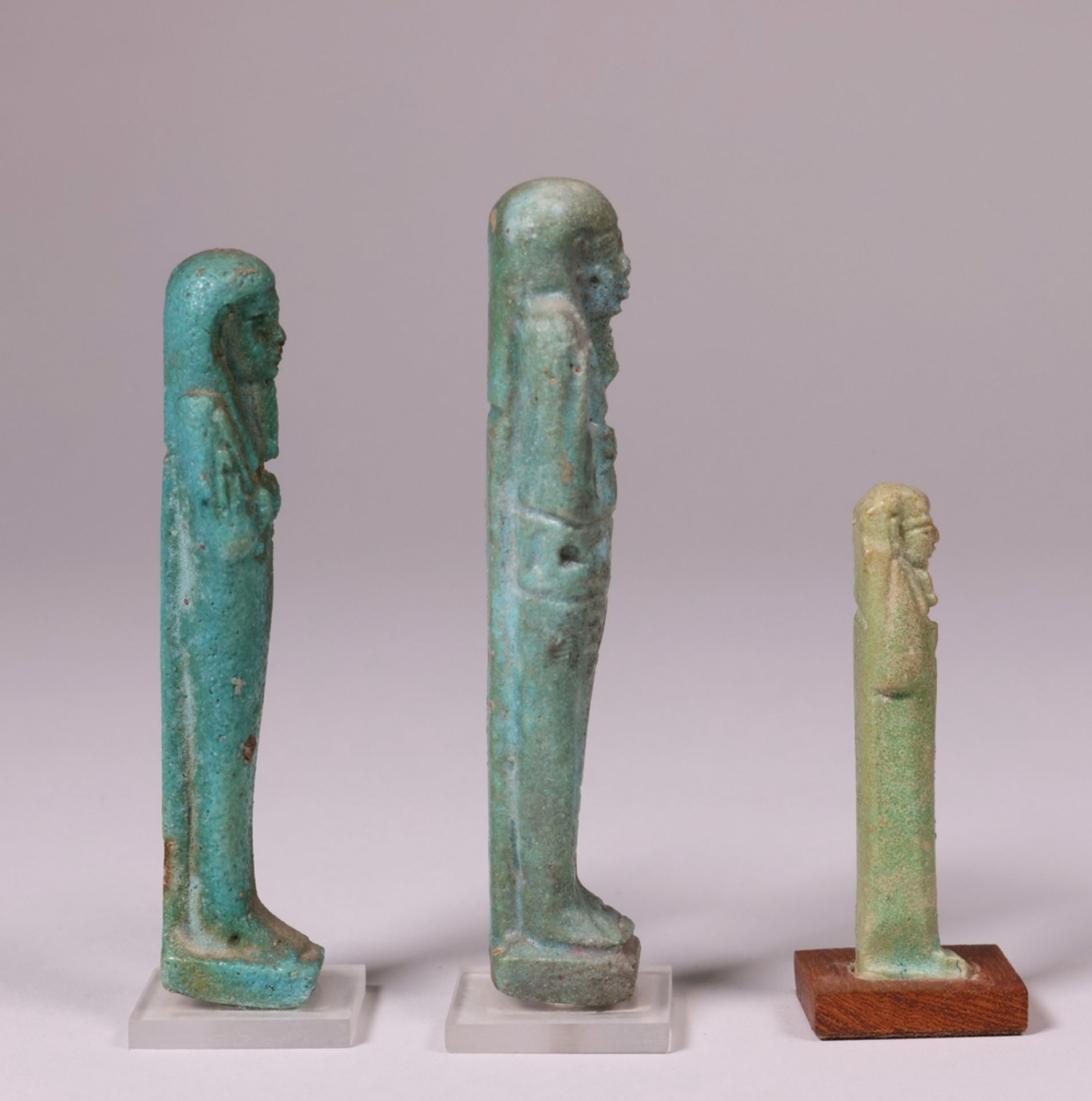 Egypte, two faience Ushabti, Late Periode and one Ptolomeic period. - Bild 3 aus 3