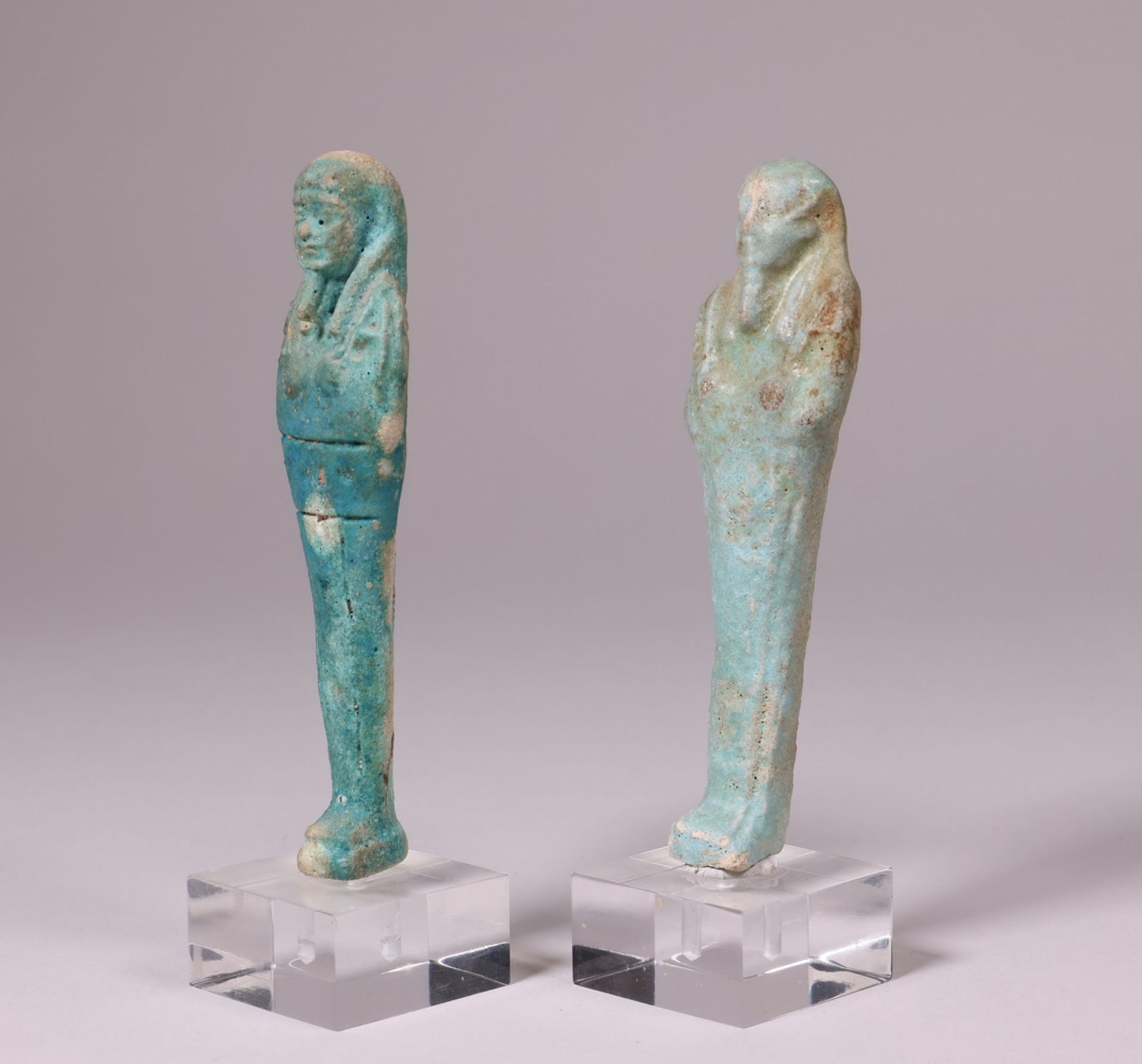Egypt, two faience Ushabti, Late Period - Image 2 of 5