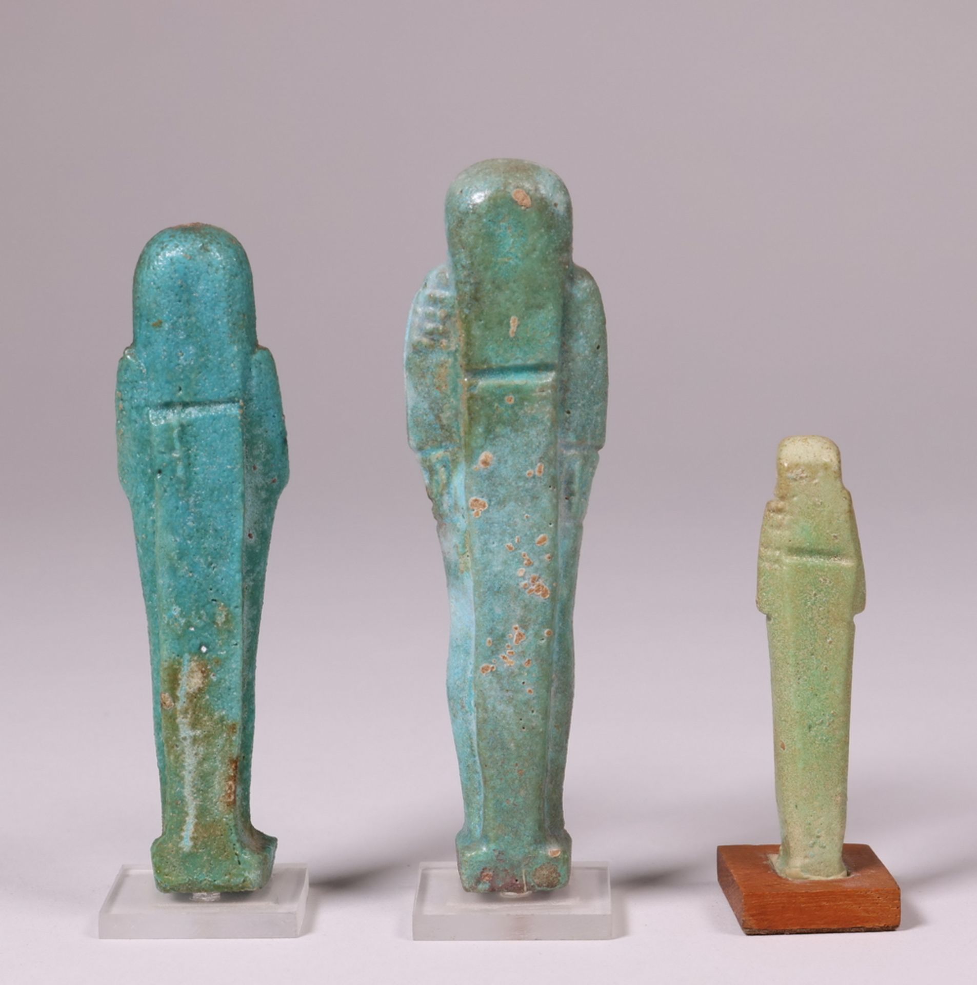 Egypte, two faience Ushabti, Late Periode and one Ptolomeic period. - Bild 2 aus 3