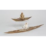 Groenland, Inuit, two models of a kayak,