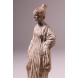 Greek, South Italy, Tarentine, terracotta standing female figure, 3rd century BC