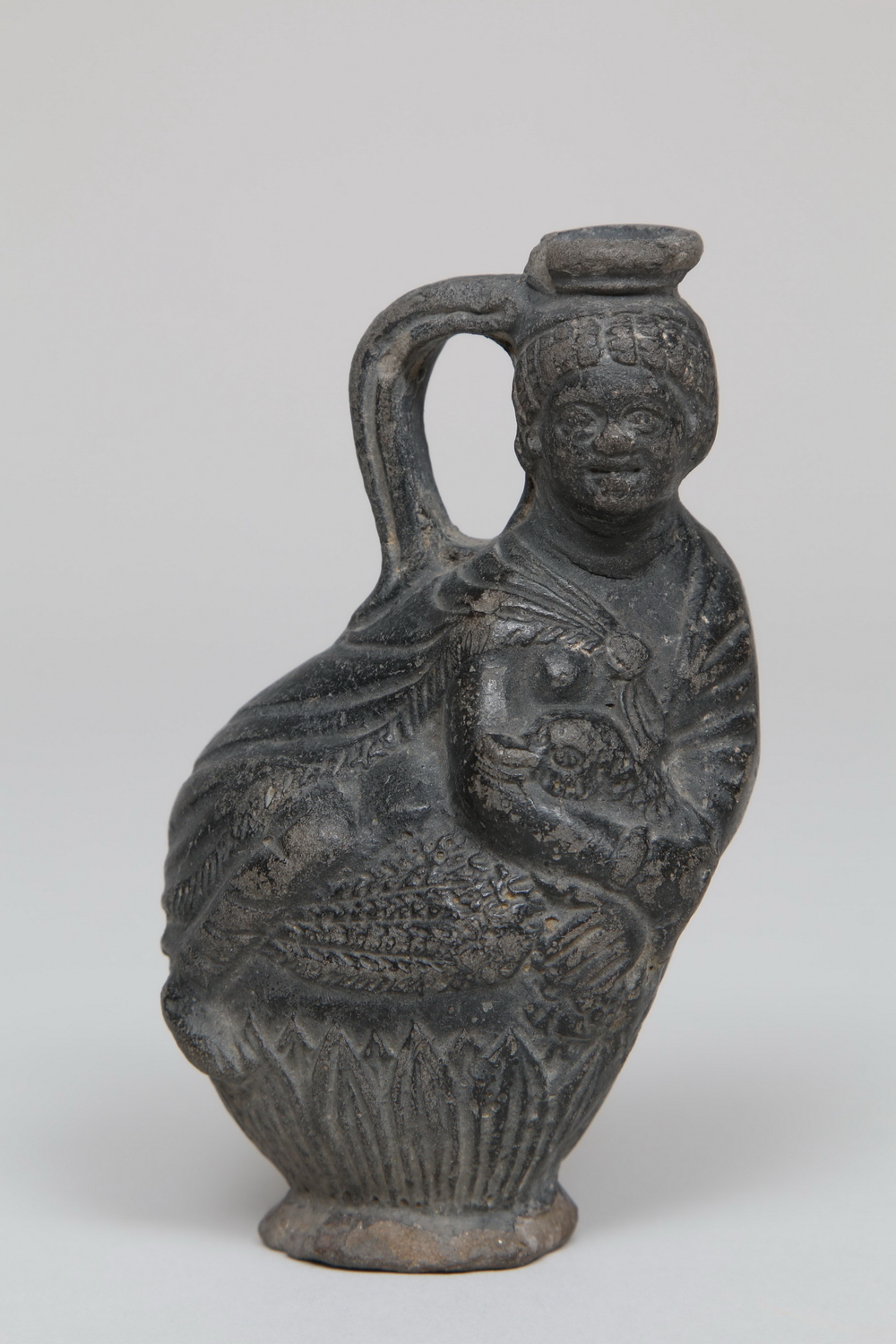 Egypt, black earthenware figure flask, Ptolemaic, 1st century BC - 1st AD., - Image 9 of 9
