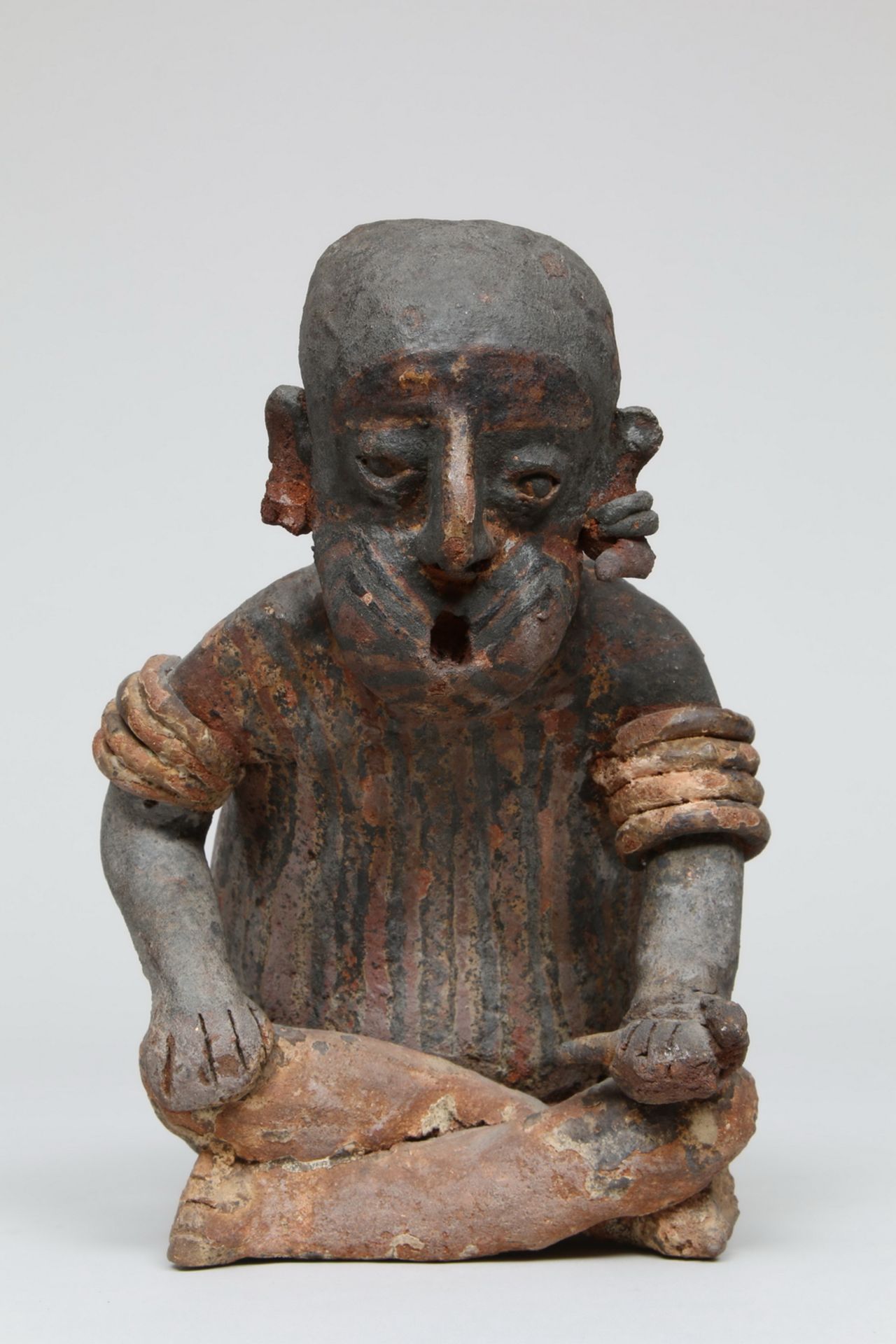 Mexico, Jalisco, a large terracotta seated figure with bent back, 1st BC - 2nd century AD, - Image 3 of 3