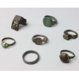 A collection of seven various antique rings,