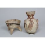 Mexico, North Guerrero, San Jeronimo, figure pot, 300 BC - 100 AD and Mexico, Mezcala, a pot on thre