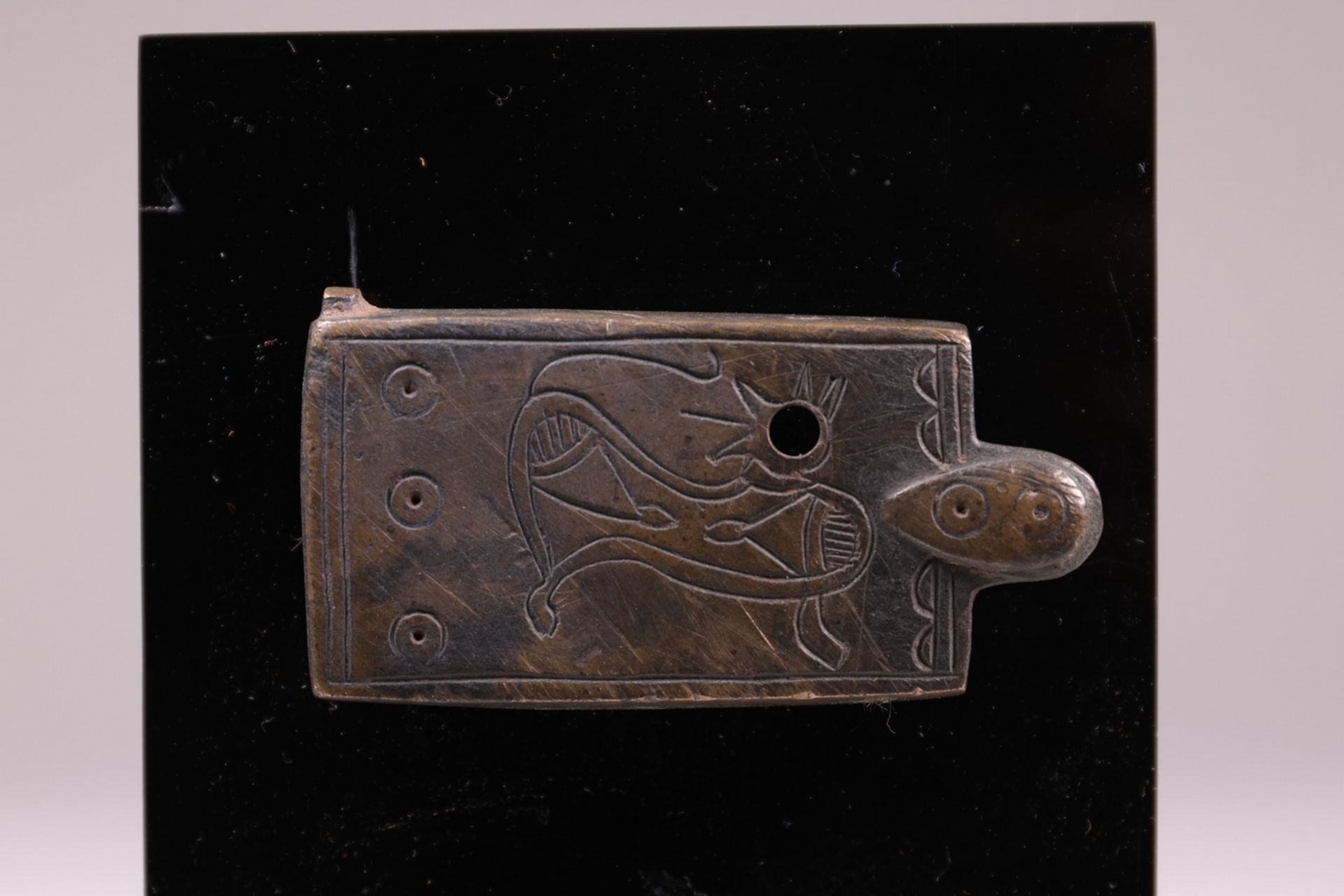 A bronze Byzantine bronze part of a lock, Byzantine Empire,