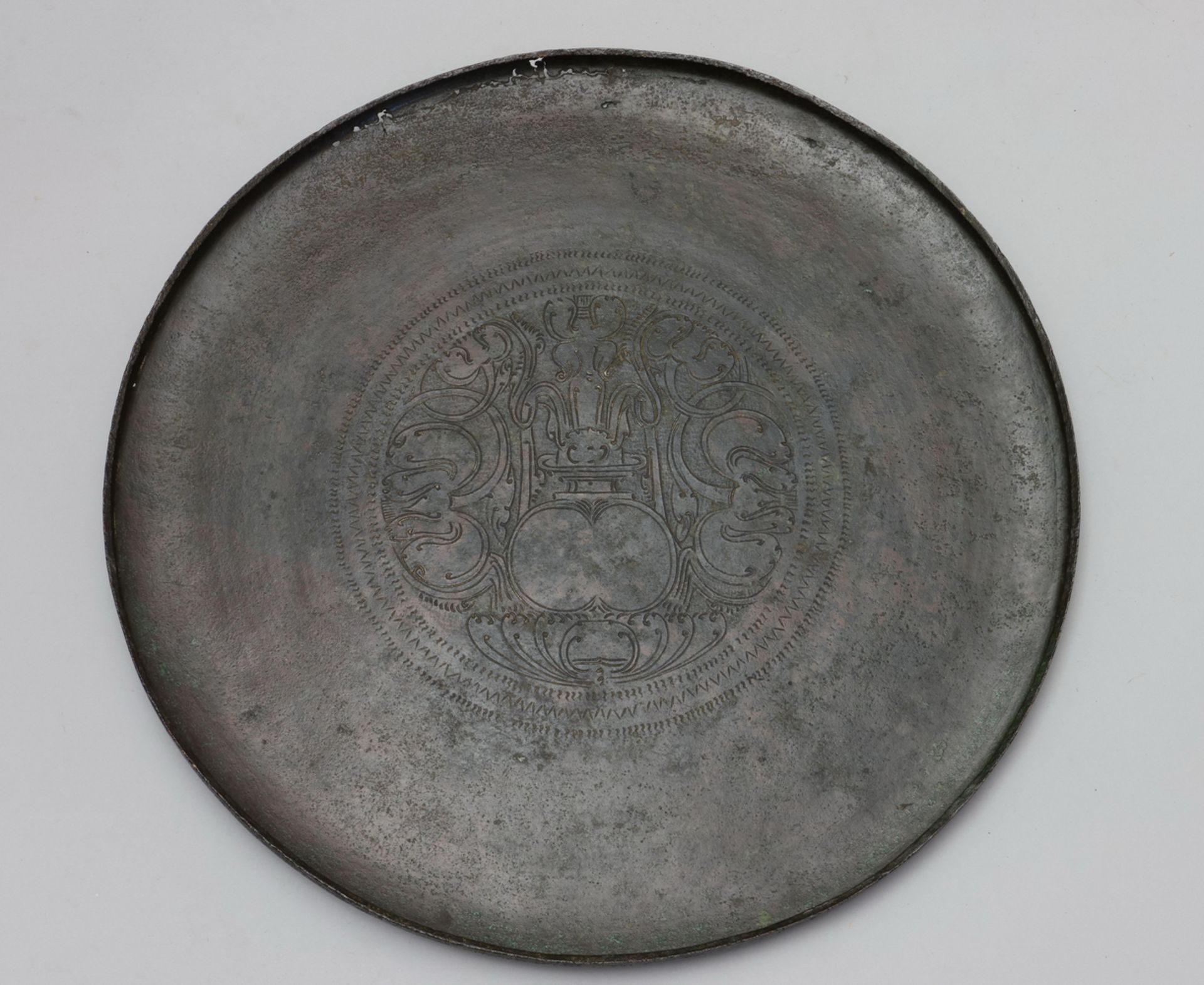 Java, a copper alloy tray, talam, ca 14th century, - Image 2 of 3