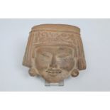 Mexico, Vera Cruz, terracotta bust of a smiling lady, 600-900,