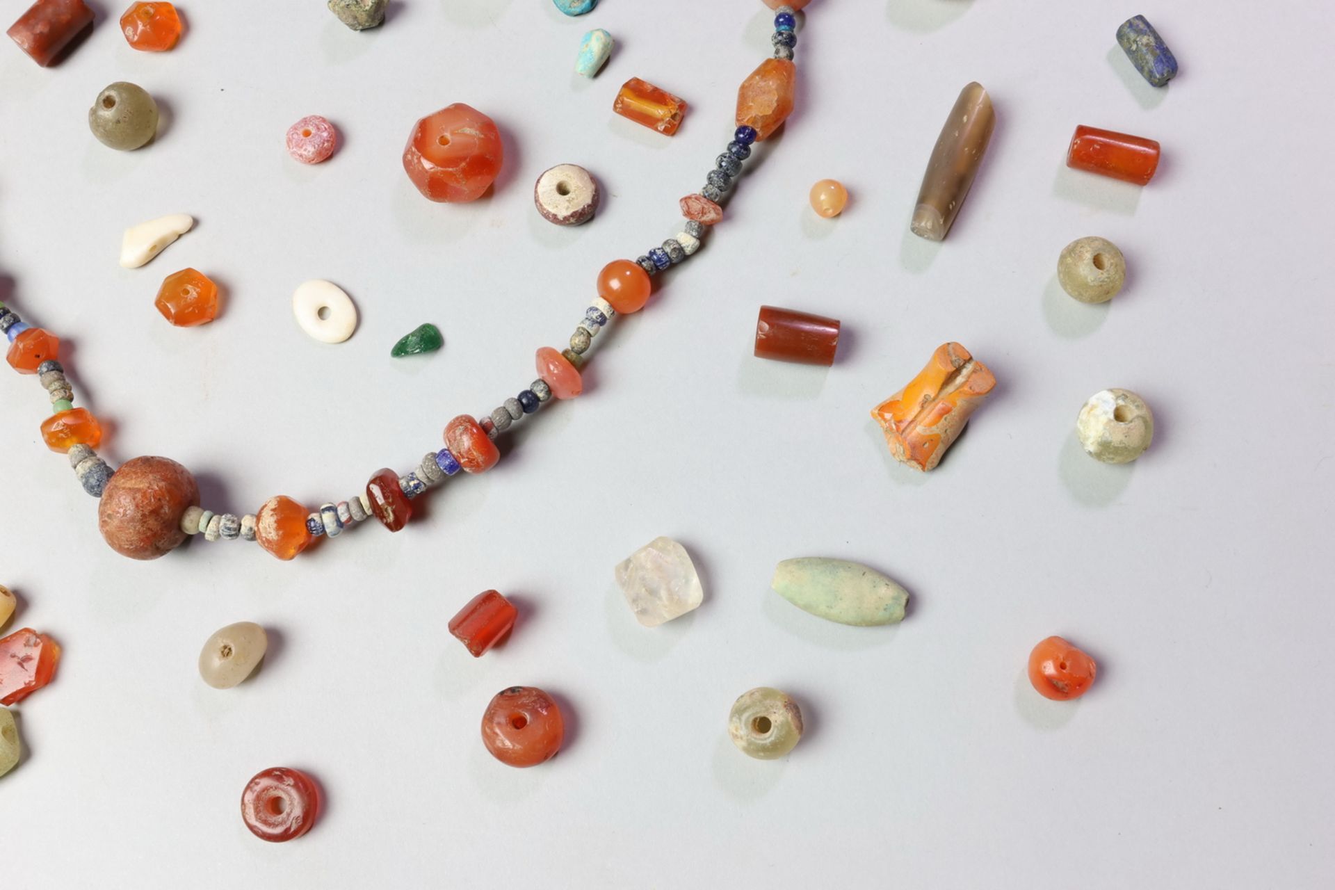 Collection of antique beads, agate, glass, amber and other. - Image 3 of 7