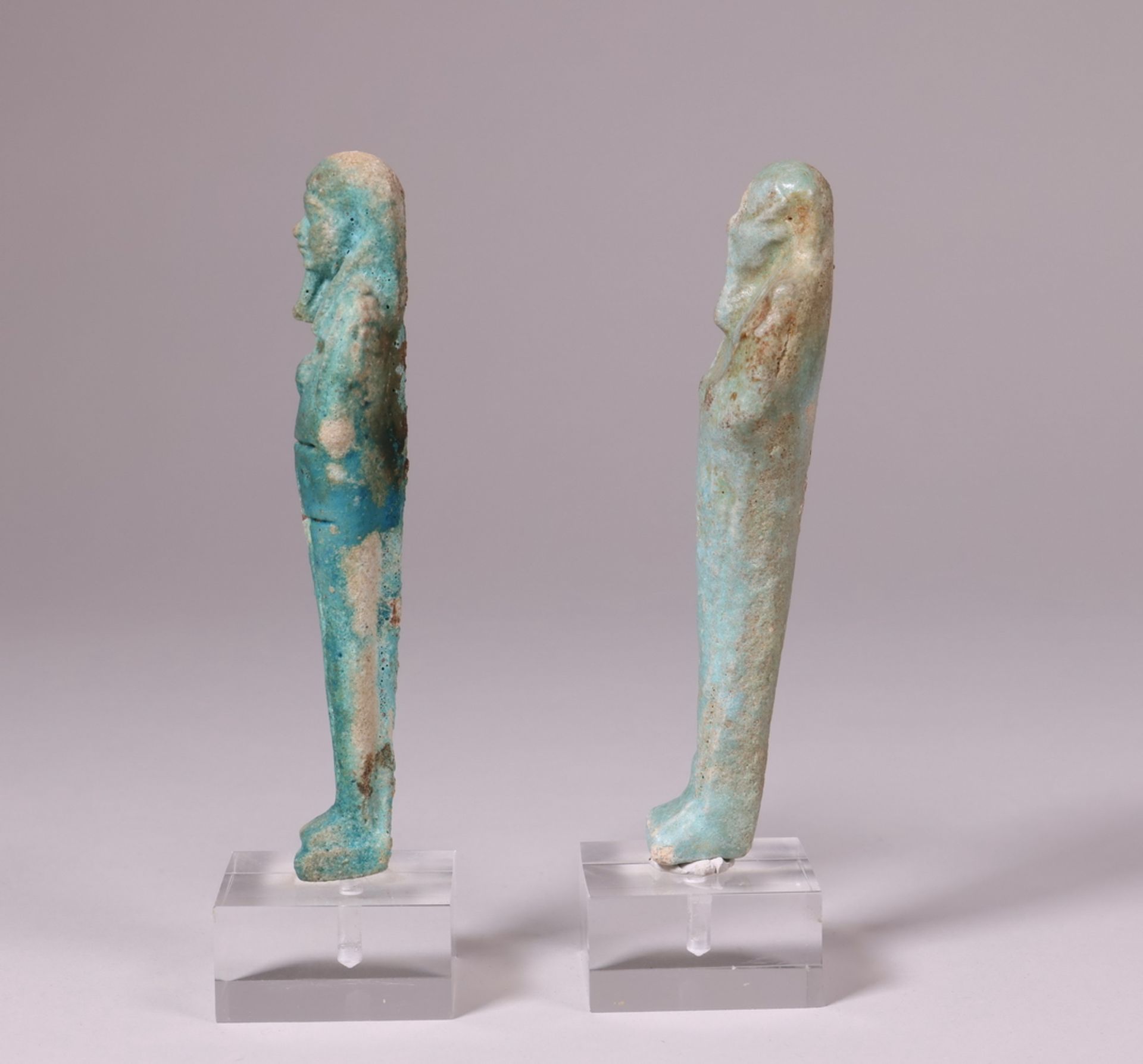 Egypt, two faience Ushabti, Late Period - Image 3 of 5