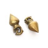 Borneo, Dayak, a pair of brass earpendants.