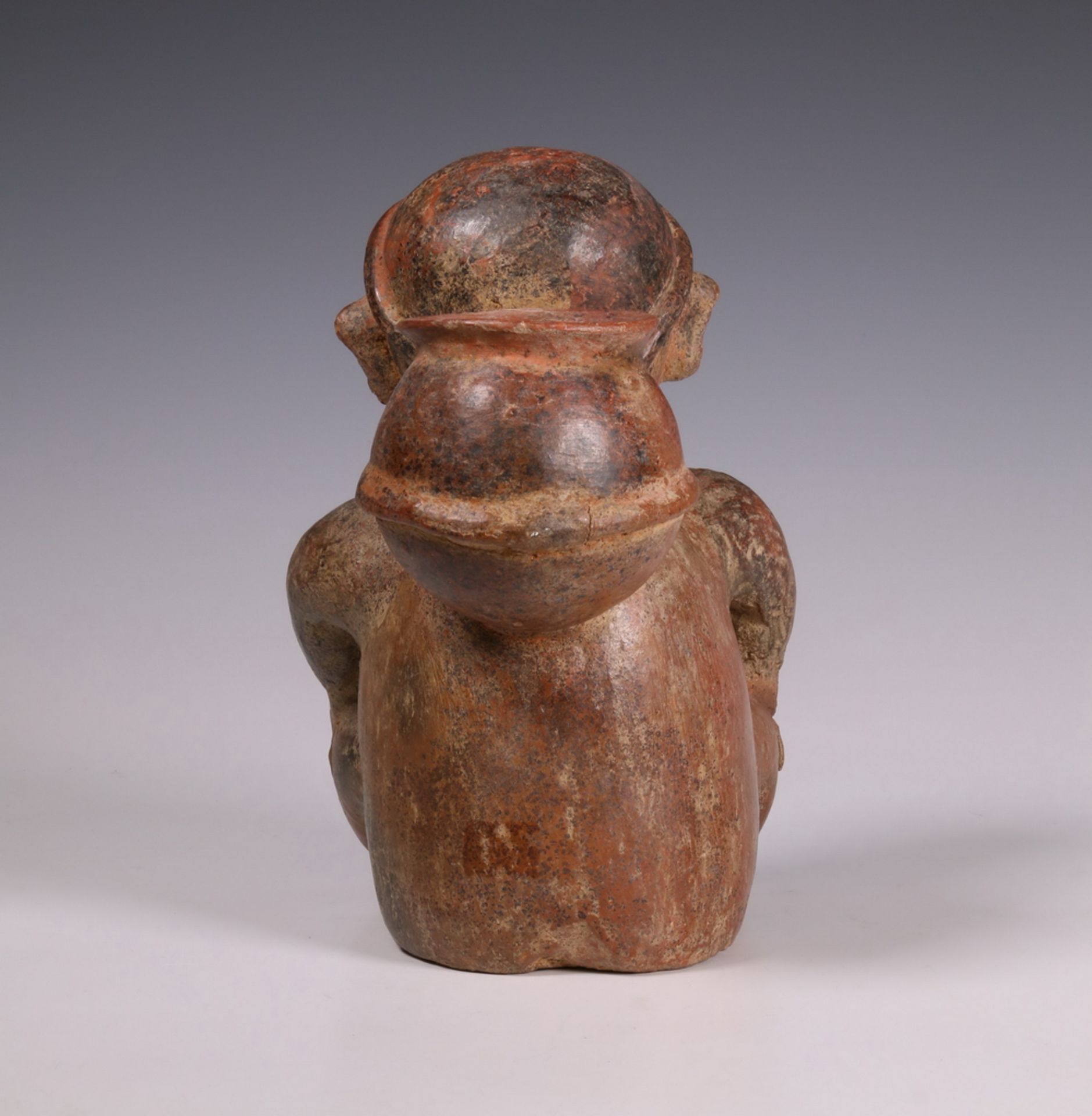 Mexico, Colima, a red earthenware sculpture of a seated figure, 100 BC-250 AD, - Image 5 of 5
