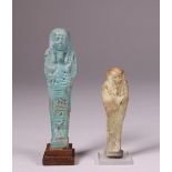 Egypt, two faience Ushabti, Late Period