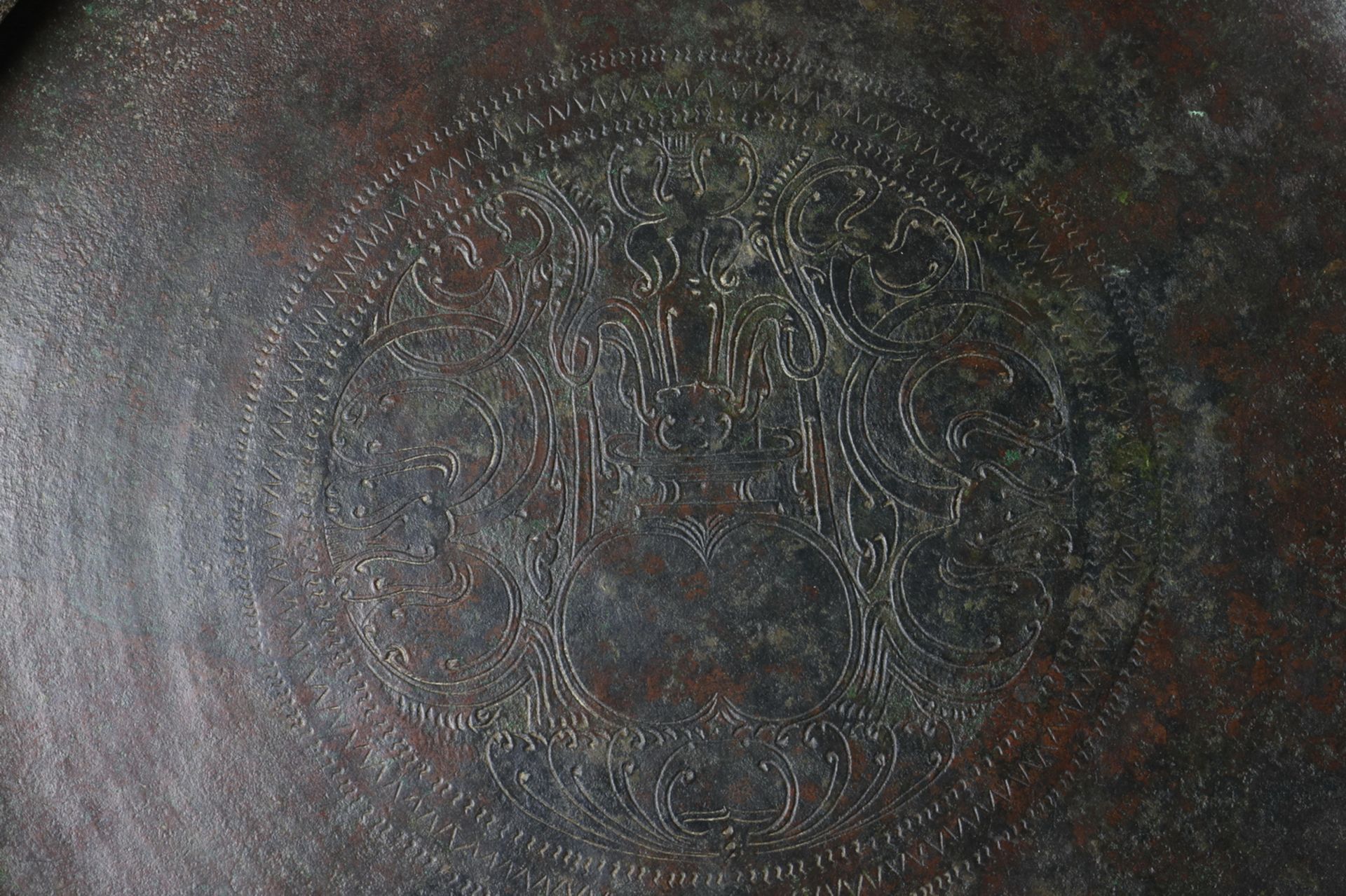 Java, a copper alloy tray, talam, ca 14th century,