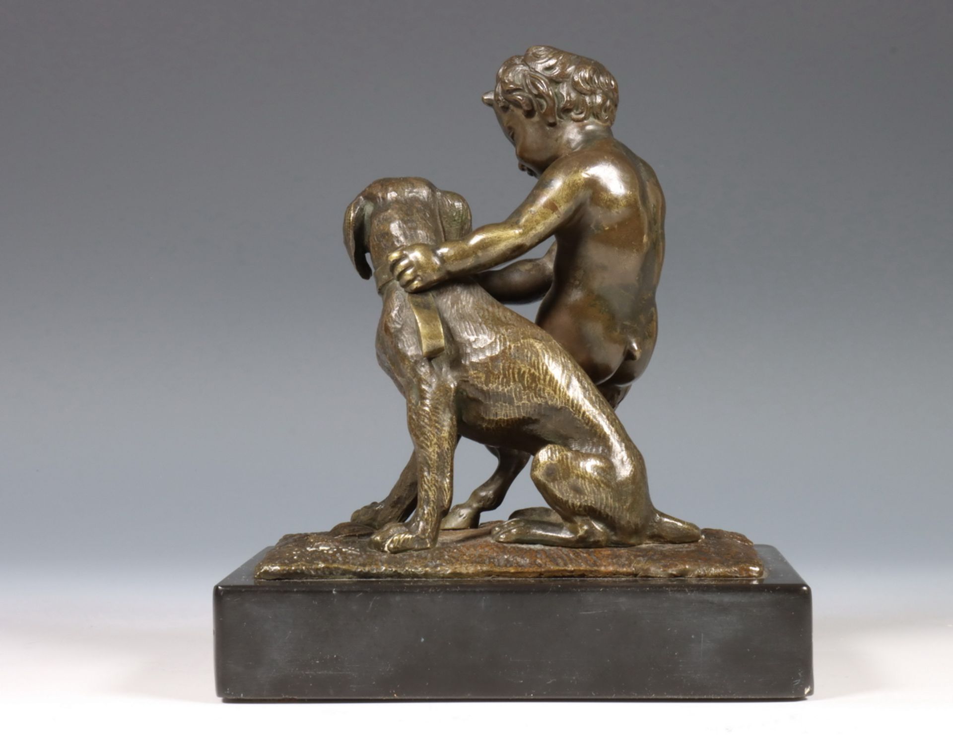 Waarschijnlijk Frankrijk, zwart gepatineerd bronzen sculptuur, 19e eeuw, - Image 7 of 8