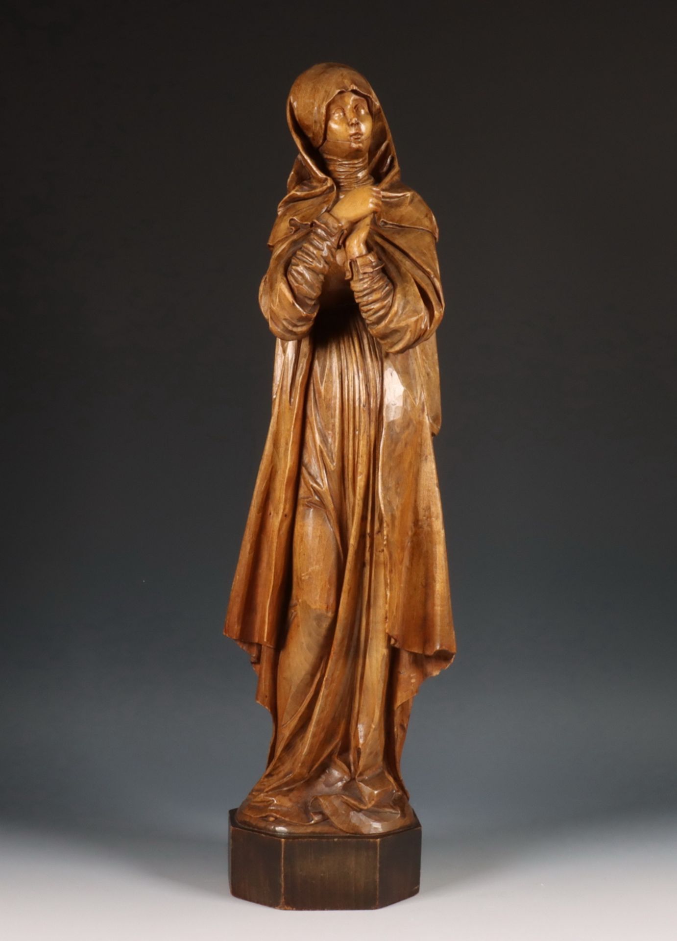 Frankrijk, lindenhouten gestoken sculptuur, Madonna, ca. 1900,