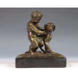 Waarschijnlijk Frankrijk, zwart gepatineerd bronzen sculptuur, 19e eeuw,