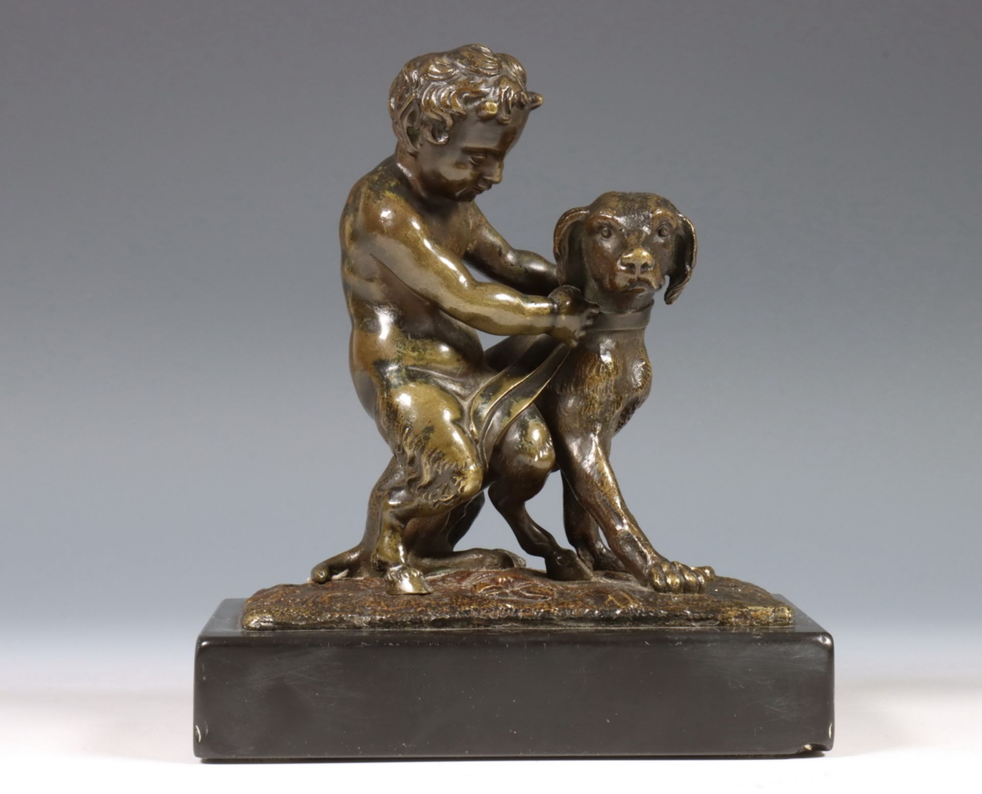 Waarschijnlijk Frankrijk, zwart gepatineerd bronzen sculptuur, 19e eeuw,