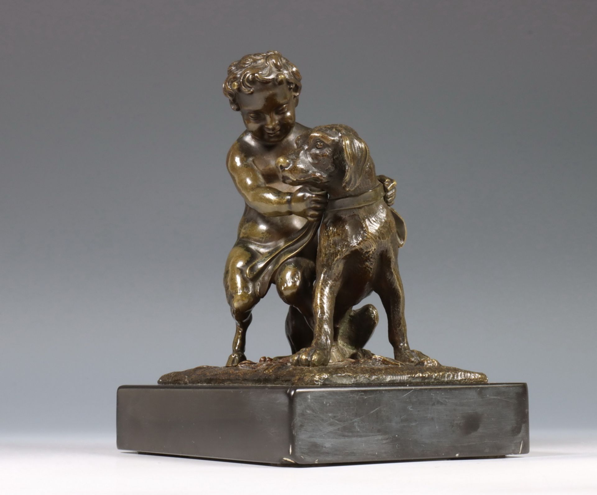 Waarschijnlijk Frankrijk, zwart gepatineerd bronzen sculptuur, 19e eeuw, - Image 5 of 8