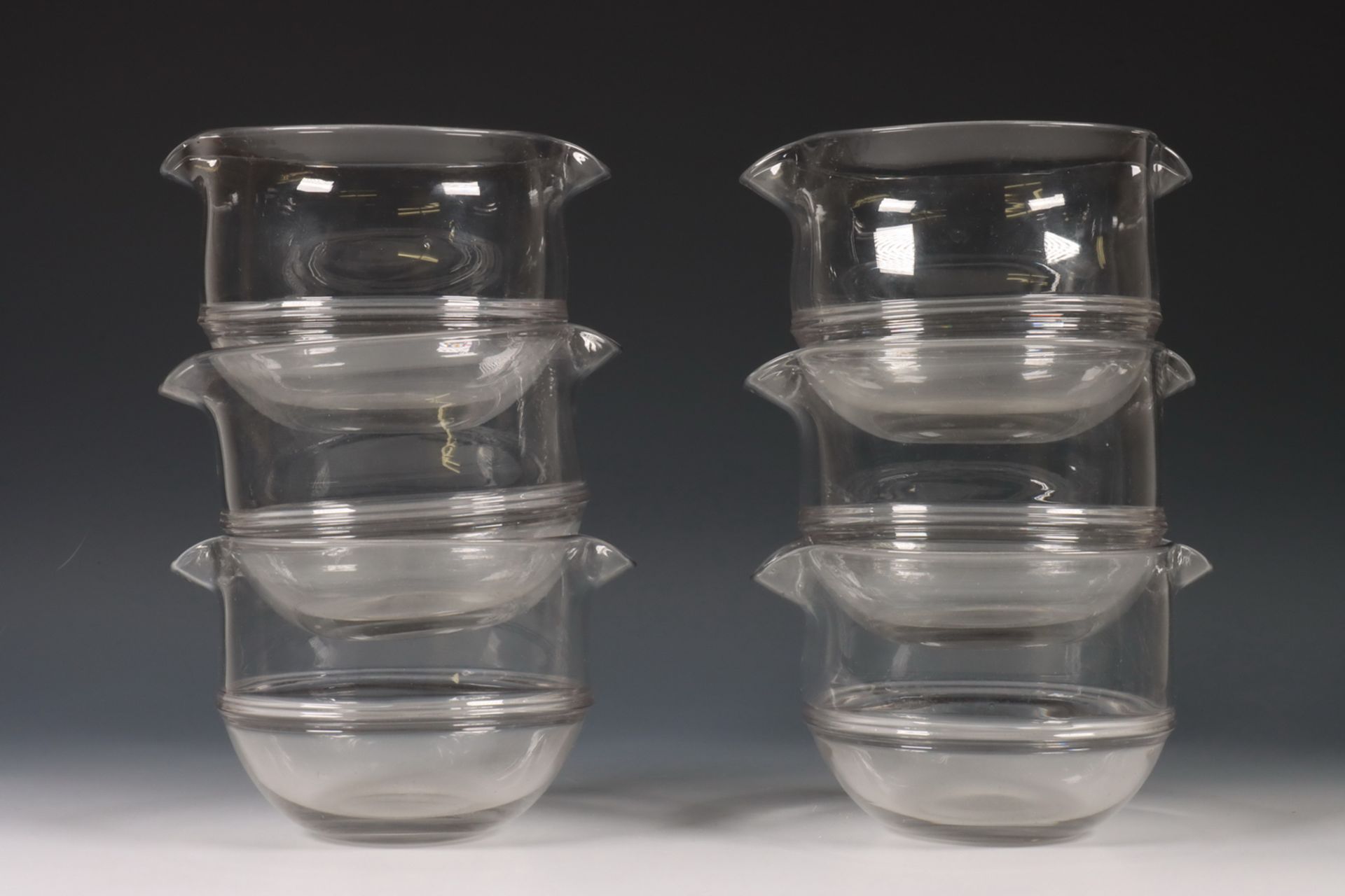 Set van zes glazen glazenwassers, vroeg 19e eeuw, - Bild 2 aus 2