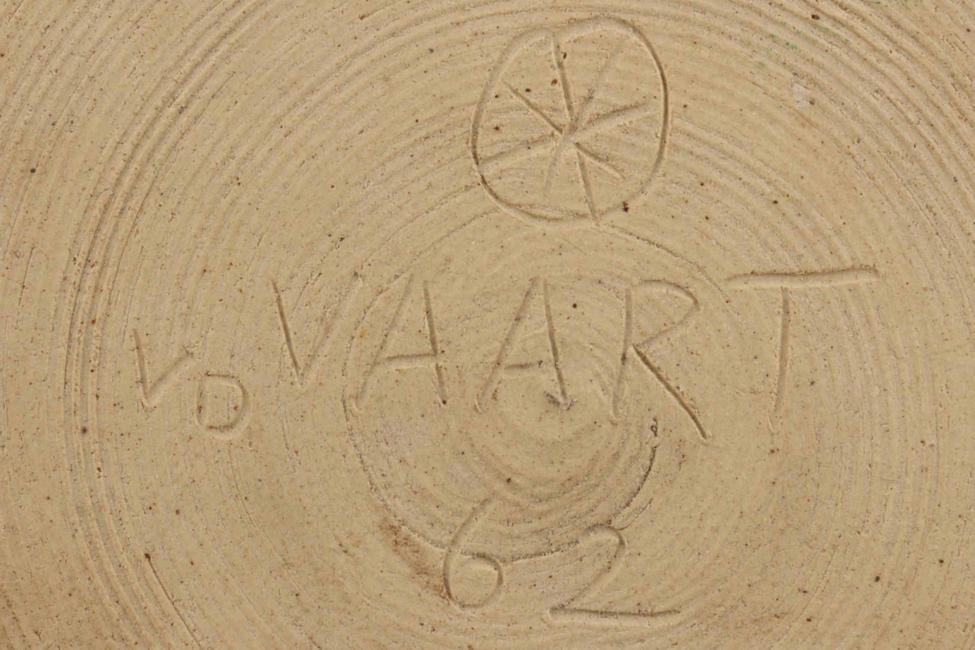 Jan van der Vaart (1931-2000), gedraaide steengoed schaal, Unica, 1962, - Bild 4 aus 4