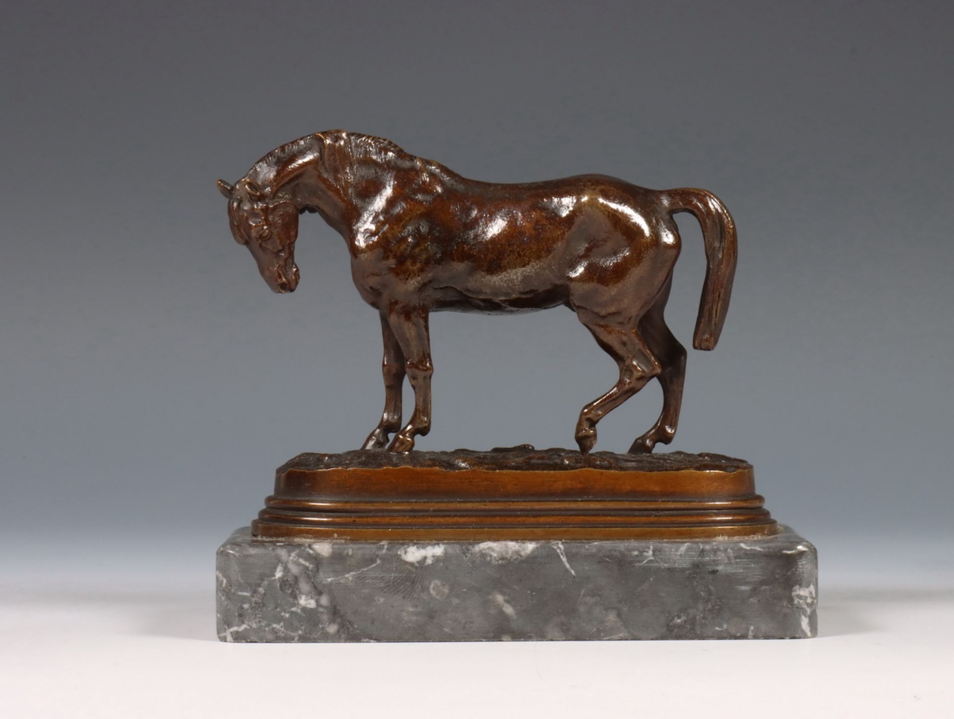 Isidore Jules Bonheur (1827-1901), bruin gepatineerd bronzen sculptuur, 19e eeuw,