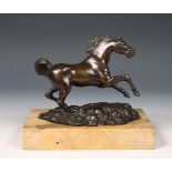 Donker gepatineerd bronzen sculptuur, 2e helft 19e eeuw,