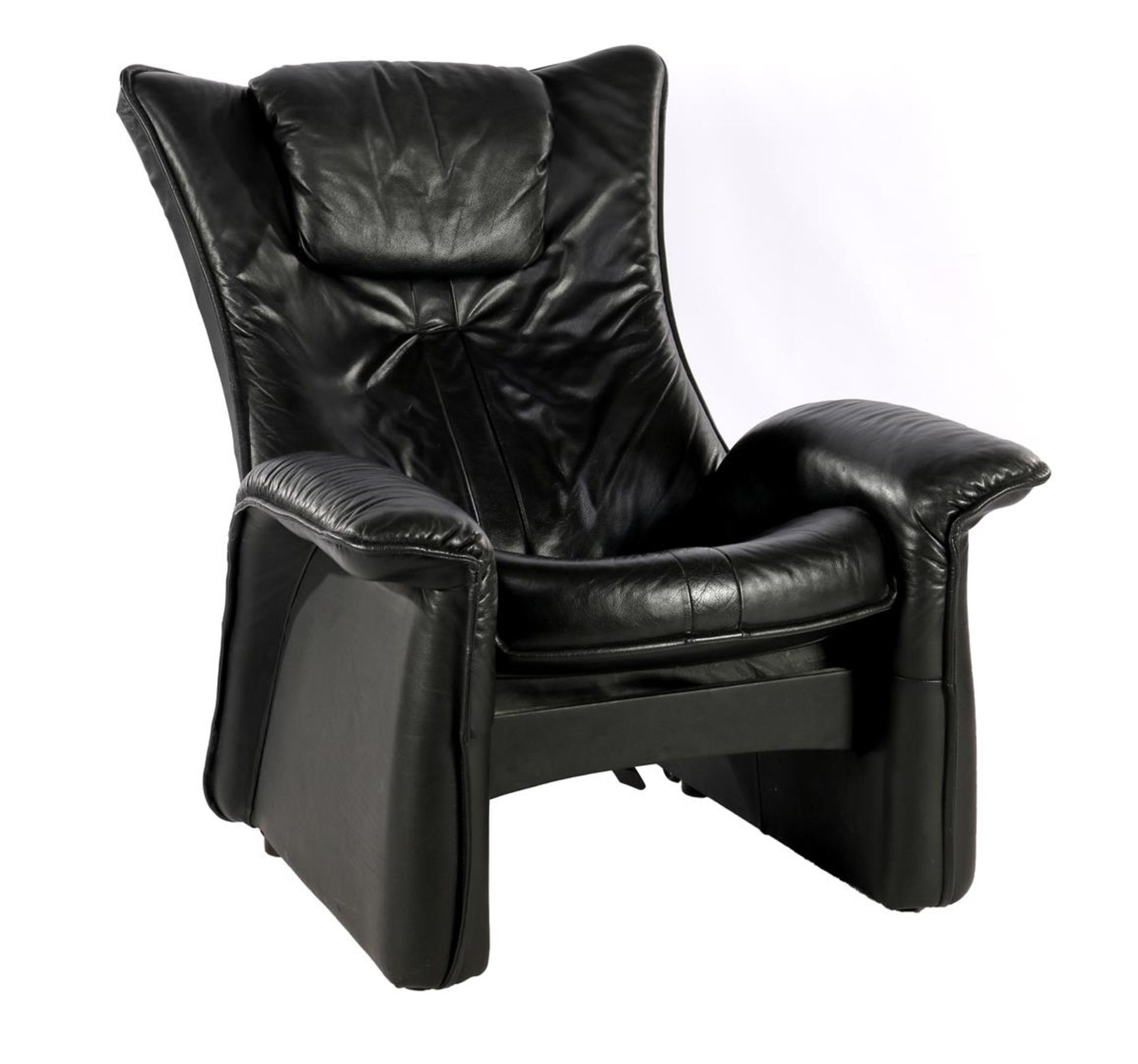 Black leather recliner with butterfly model back  - Bild 2 aus 2