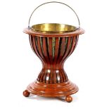 Mahogany tea slatted stove with copper liner