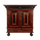 Rosewood veneer baroque cushion cabinet