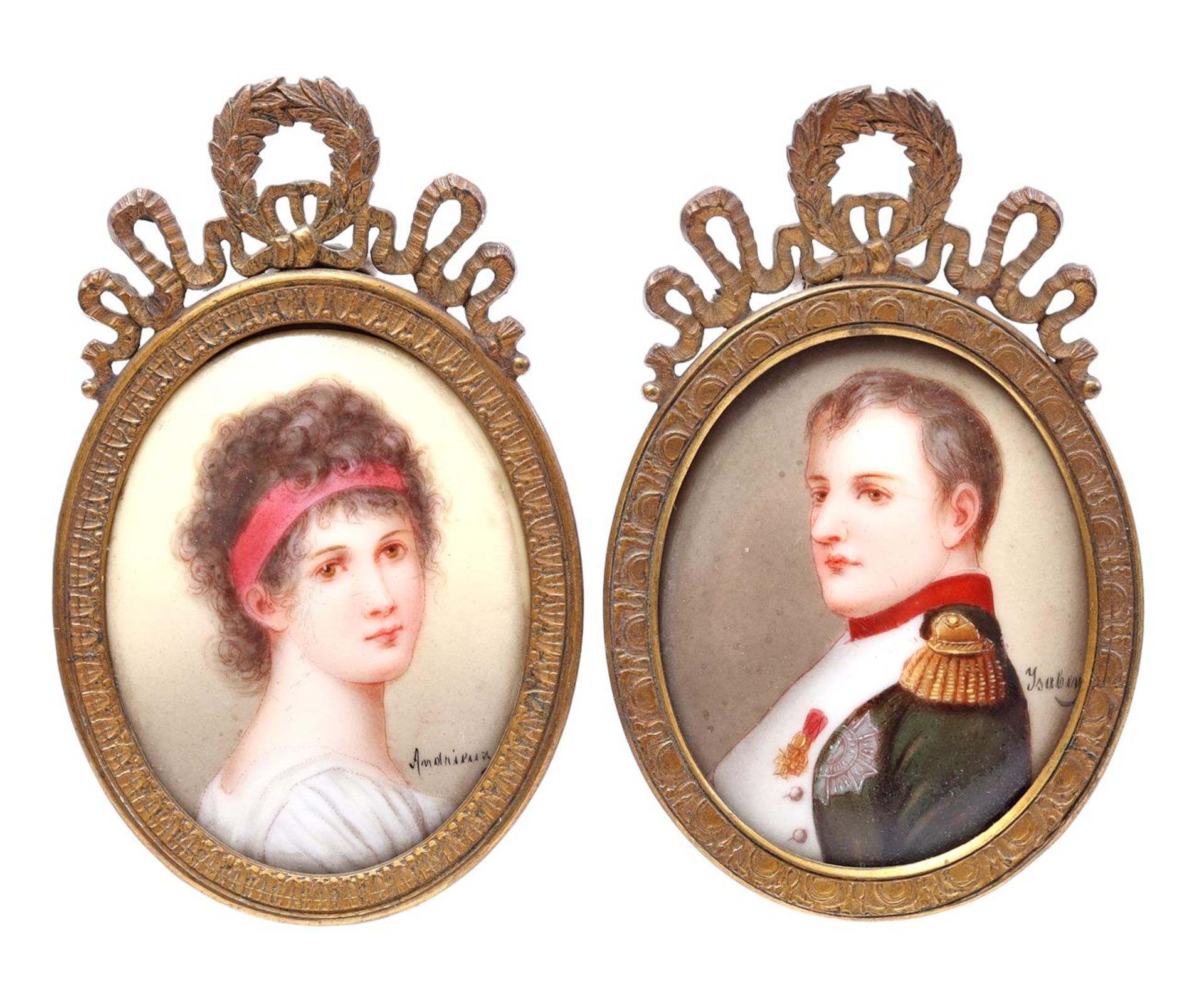Oval portrait of Napoleon and Madame Récamier