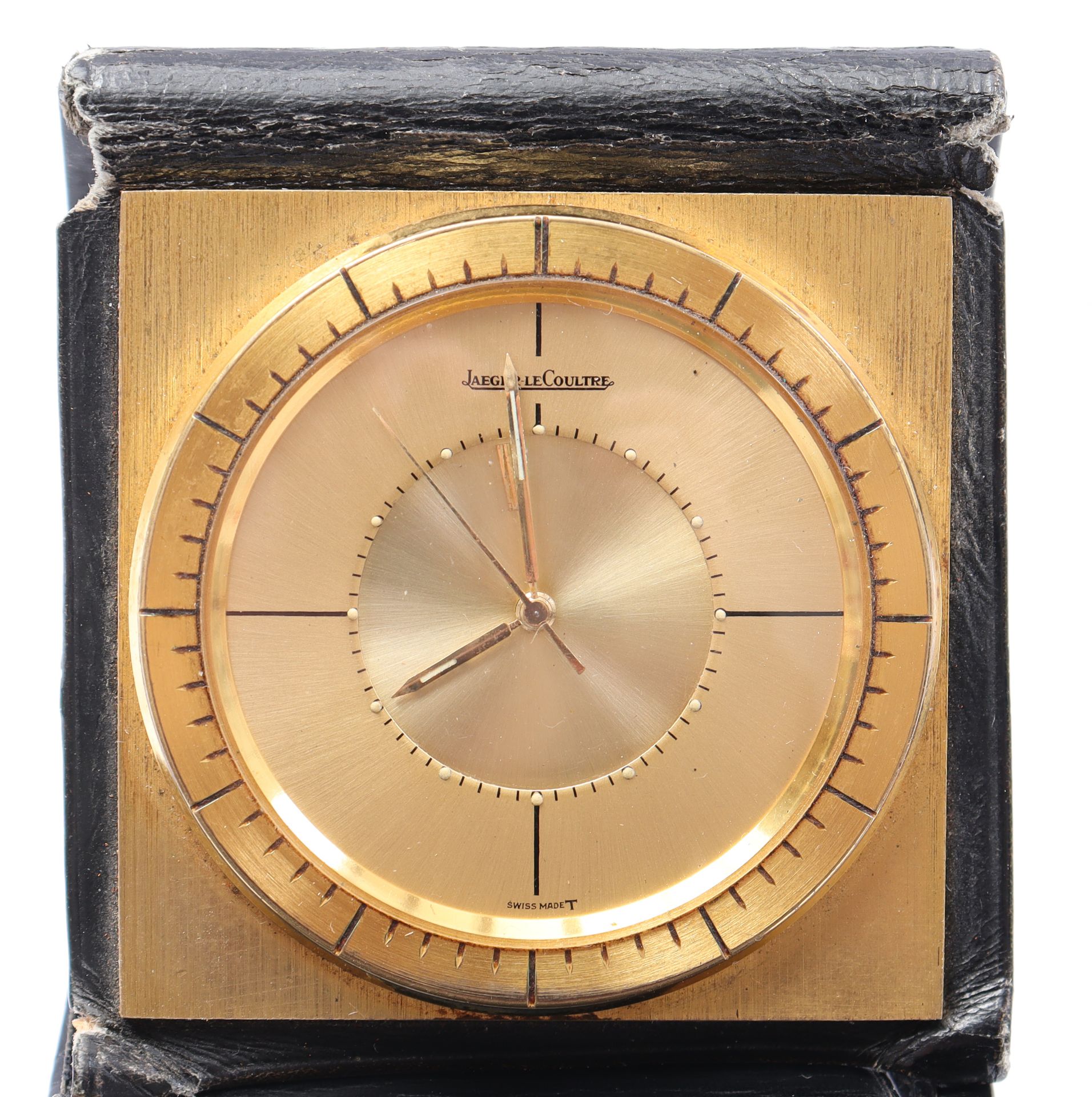 Jaeger LeCoultre Memovox travel alarm clock in leather case - Image 2 of 2