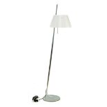 Metal floor lamp, with height-adjustable shade