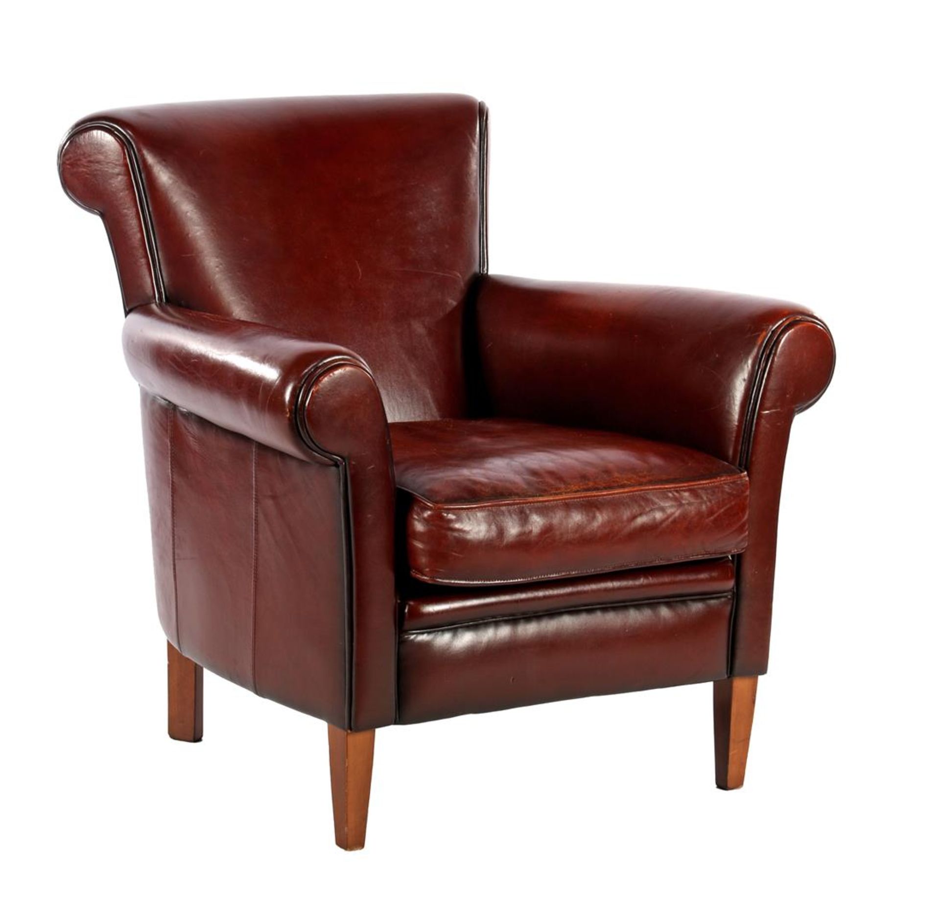 Sheep leather armchair, marked Muylaert