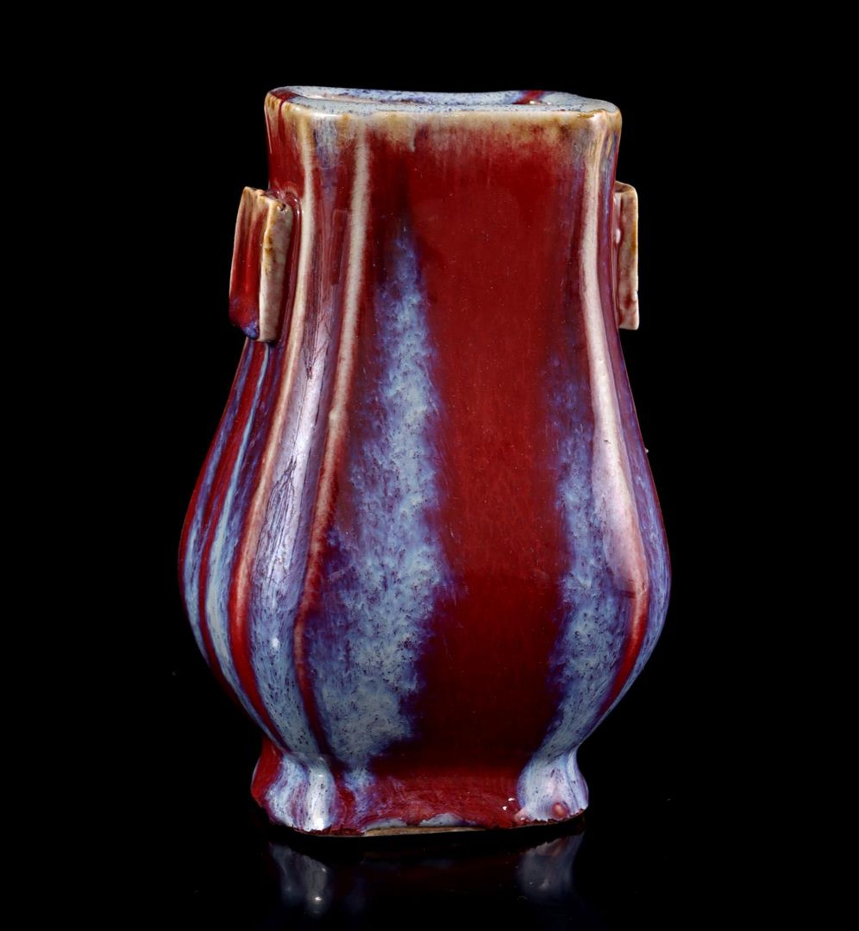 Sang de Boeuf flambé vase, marked on the bottom