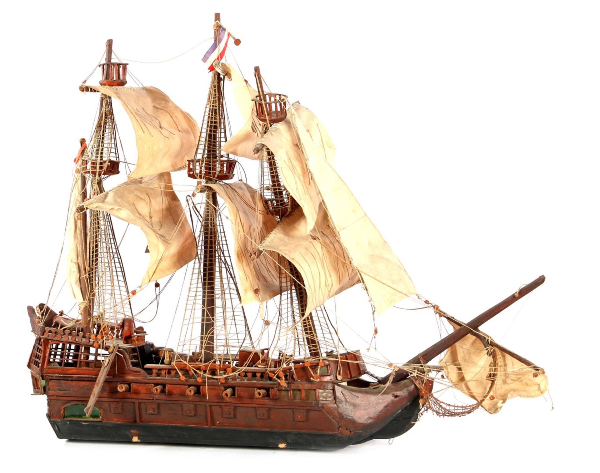 Wooden miniature warship