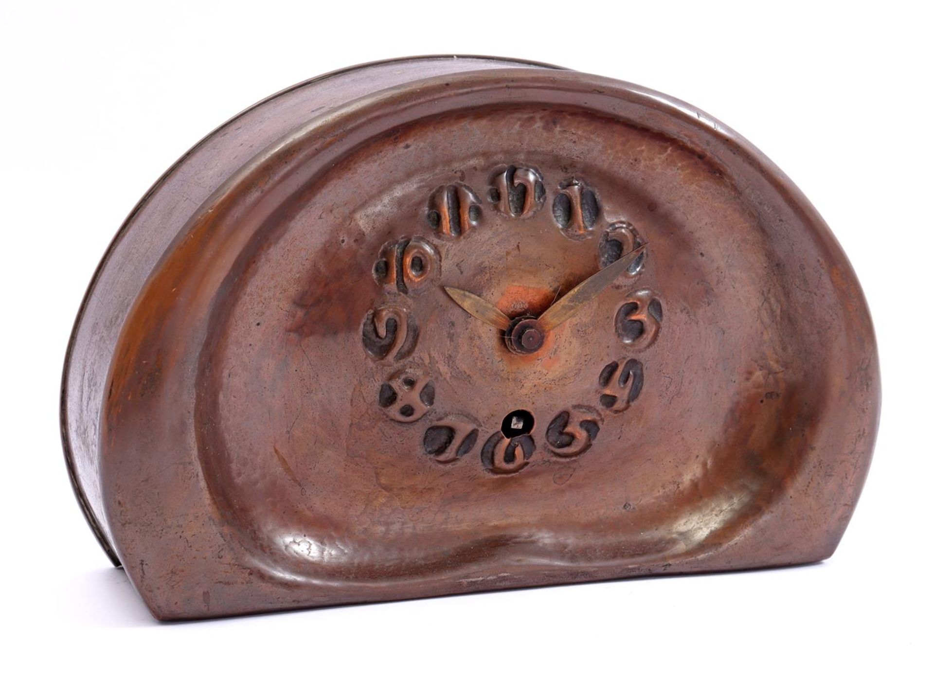 Copper Amsterdam School table clock