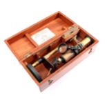 A. van Emden, brass microscope in wooden box