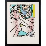 Signed J Lichtenstein, Composition with woman and music