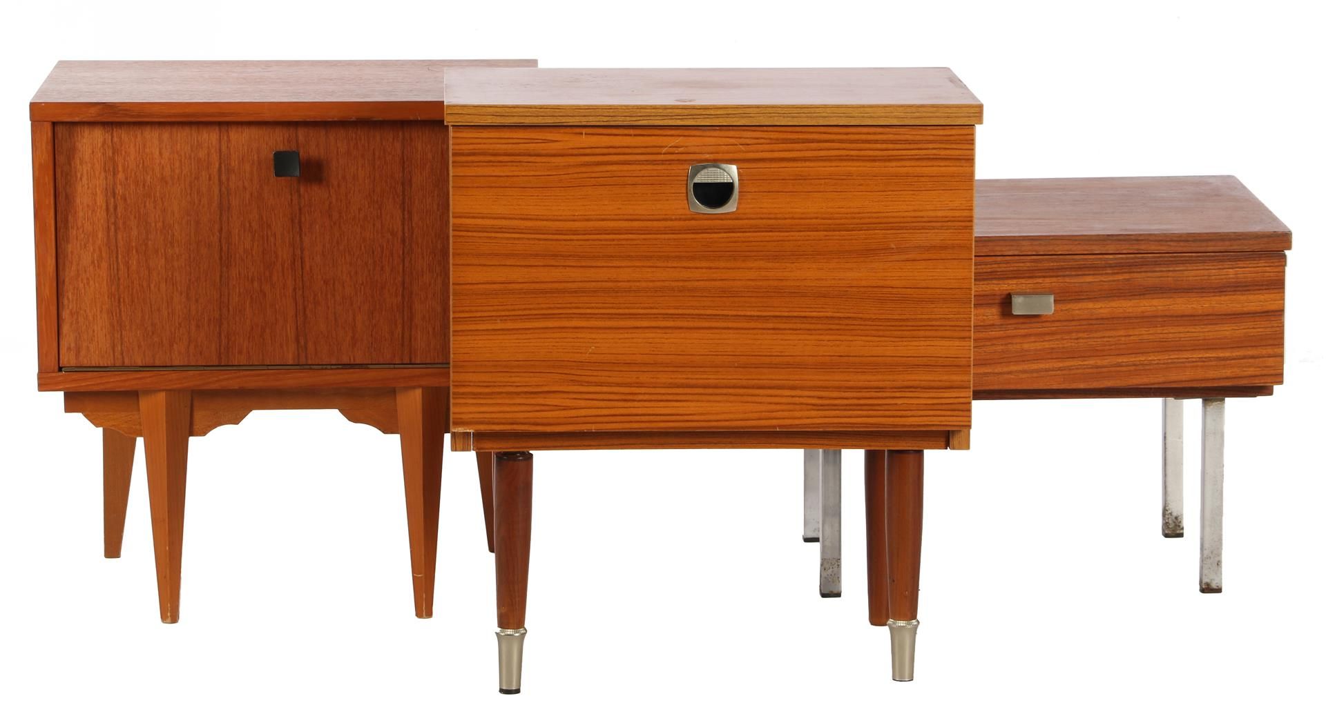 3 1960s bedside tables