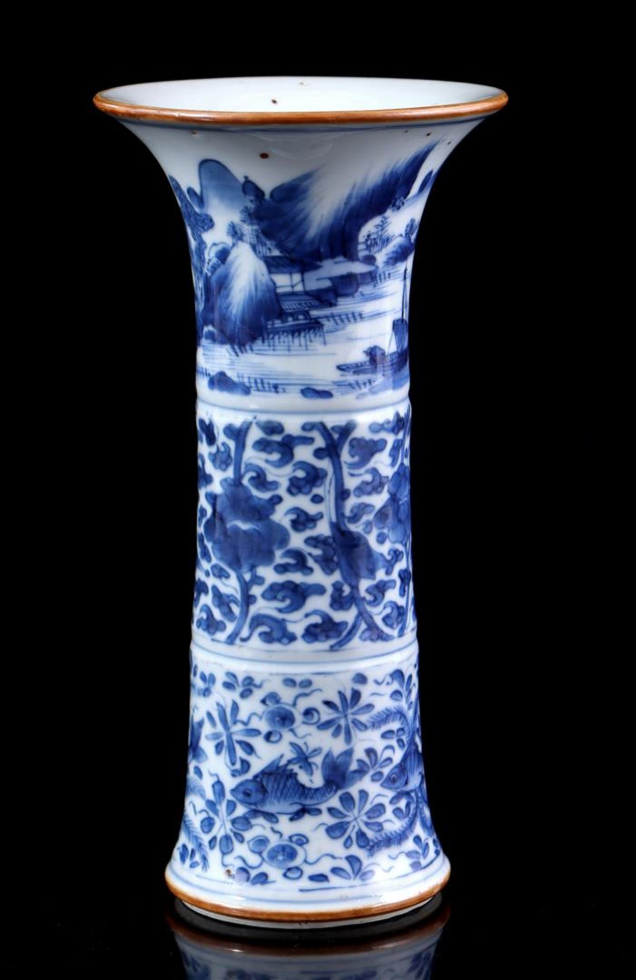 Porcelain vase with blue decor