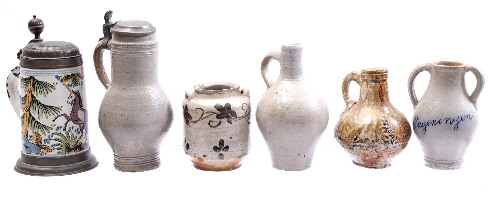 5x vitrified clay/stoneware b.u.3 jugs 