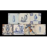 lot 7 tiles with different decors