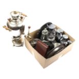 Box with various tin objects