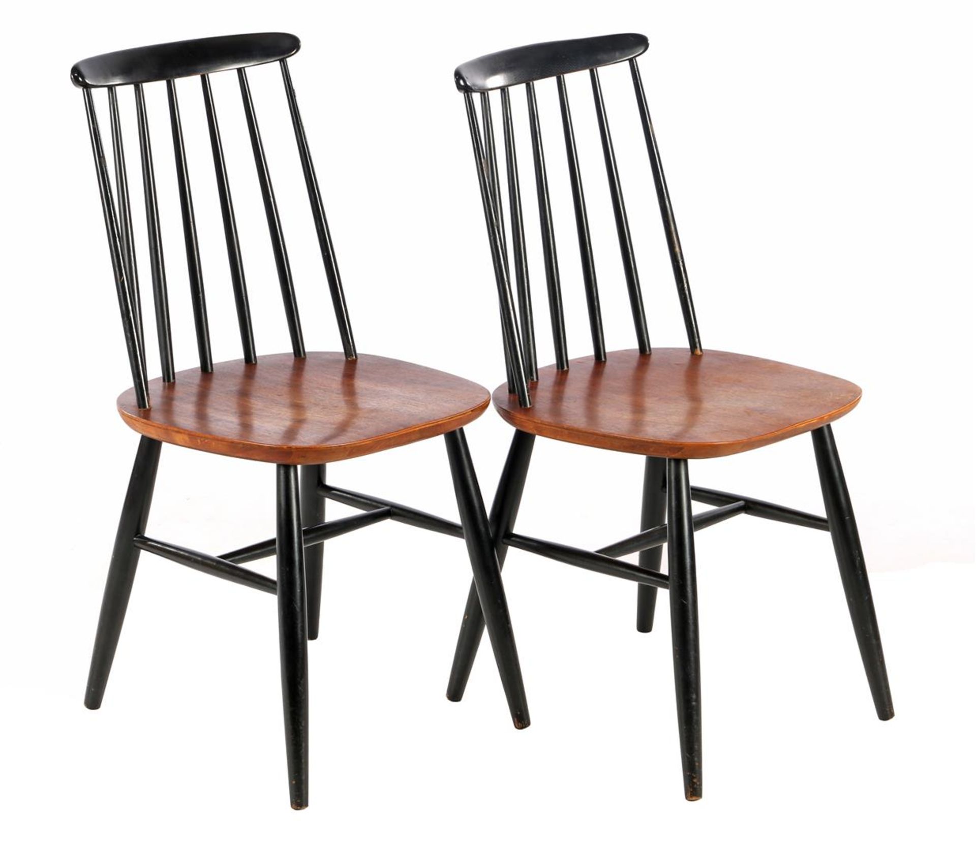 Ilmari Tapiovaara (1914-1999) 2 blackened wooden bars chairs