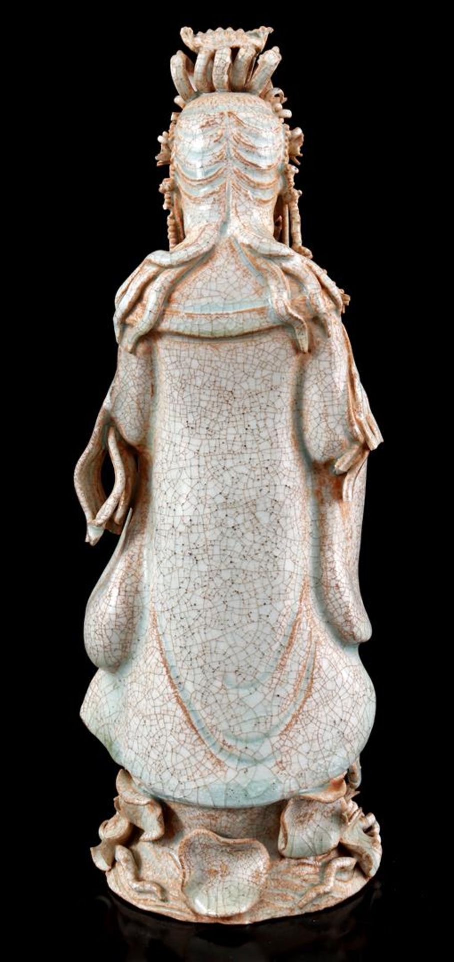 Glazed earthenware statue of a standing Quanyin, China ca. 1900 - Bild 3 aus 5