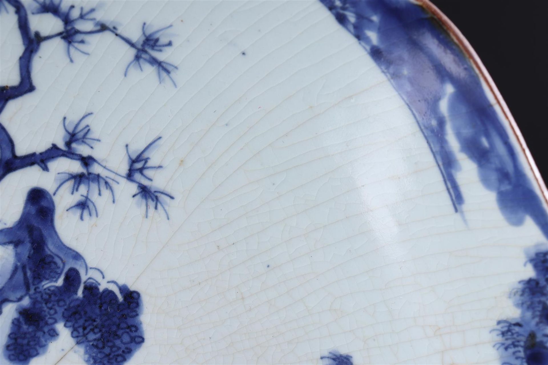 Oriental dish with blue landscape decor, Japan ca. 1775 - Image 5 of 8