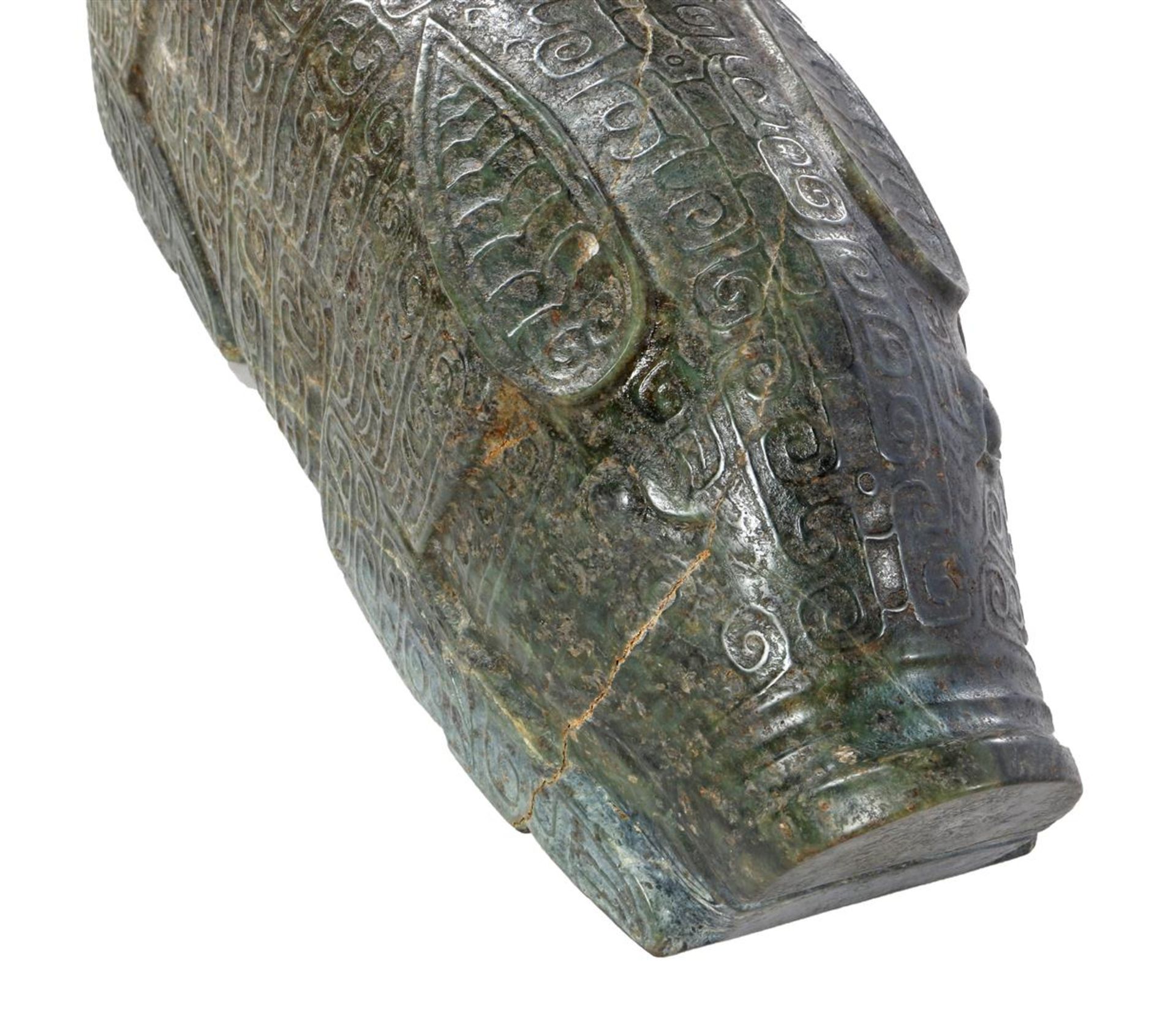 Jade carved statue of a lying pig, 65 cm long - Image 2 of 2