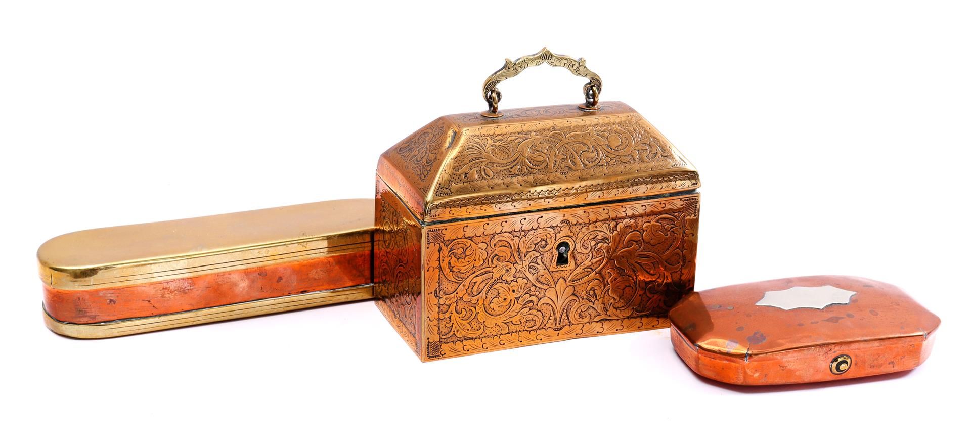 Brass box with floral patterns