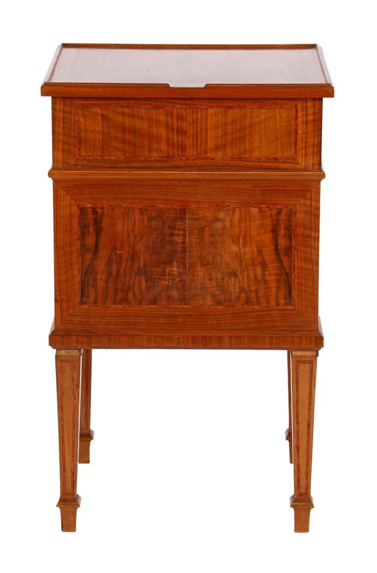 2 walnut with burr walnut bedside table with inlaid trim - Bild 3 aus 3